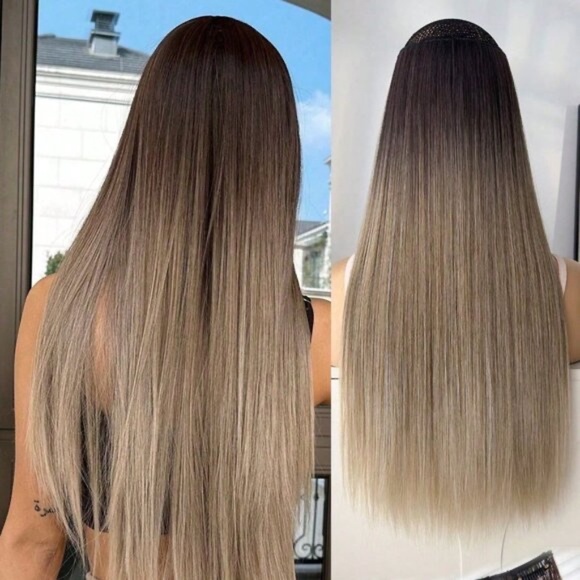 Dirty Blonde Ombre Straight hair Clip in Extensions - Picture 1 of 6